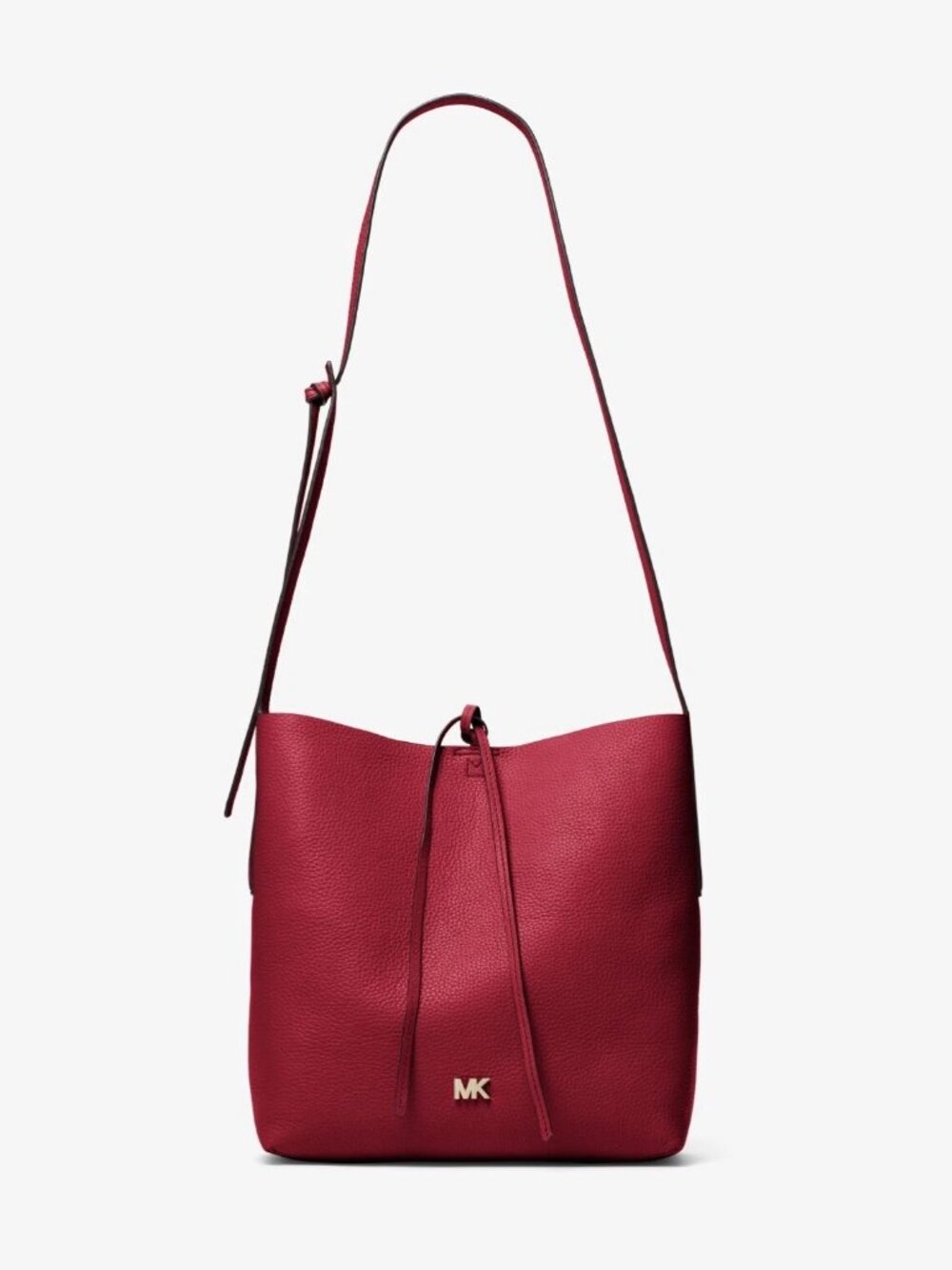 Michael Kors Oxblood Leather Junie Messenger Crossbody Slouchy Bag